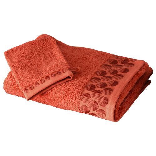 Serviette De Toilette 50x90 Orange Terracotta En Coton 450 G/m²