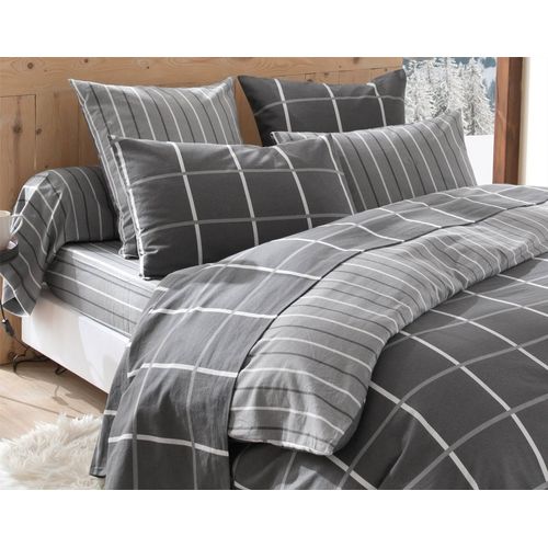 Housse De Couette 260x240 Gris Foncé En Coton