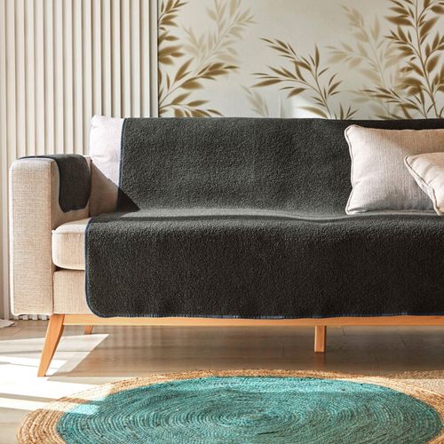Protège Canapé 145x200 Gris Foncé En Polyester