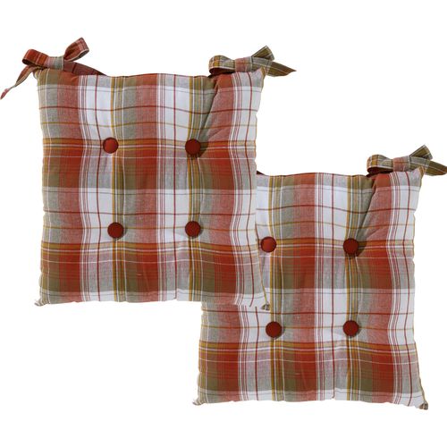 Lot De 2 Galette 40x40 Orange Terracotta En Coton