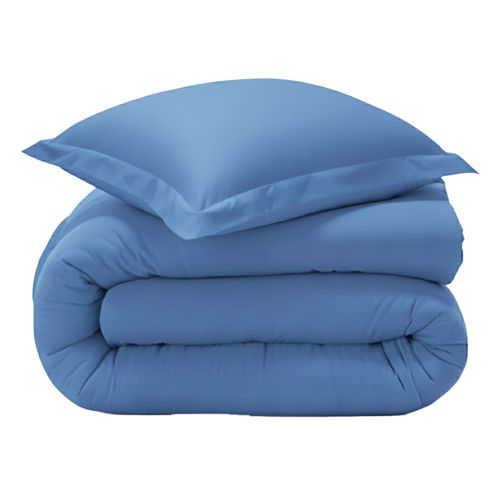 Housse De Couette 140x200 Bleu Océan En Coton