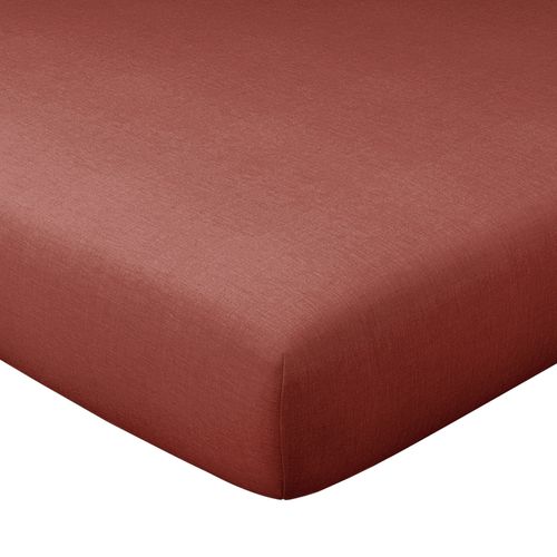 Drap-housse 140x200x28 Orange Sienne En Coton