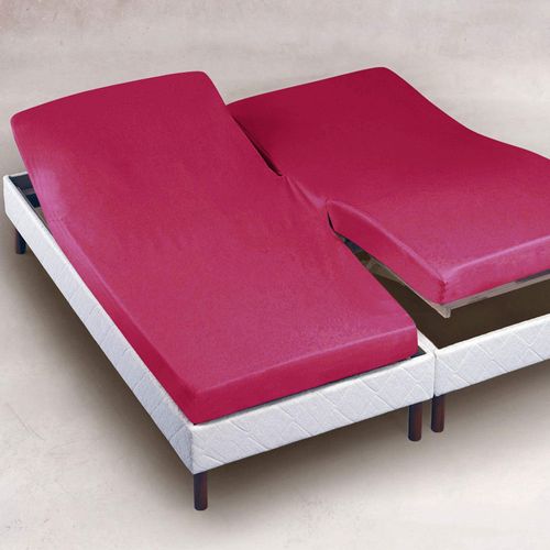 Drap-housse Tête Et Pied Reglable 140x190x28 Rose Fuchsia En Coton