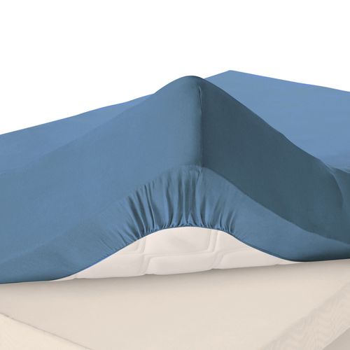 Drap-housse Grand Bonnet 180x200x30 Bleu Océan En Coton