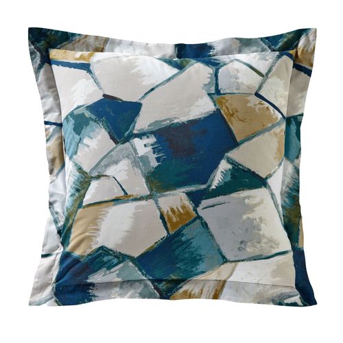 Taie Volant 63x63 Bleu Foncé En Coton