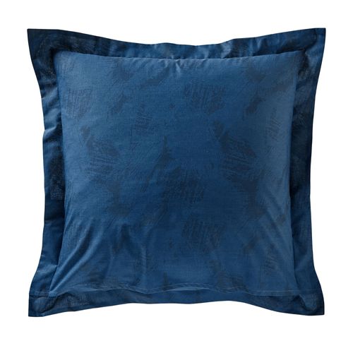 Taie Volant 50x70 Bleu Foncé En Coton