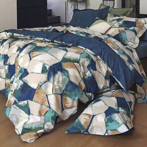 Housse De Couette 140x200 Bleu Foncé En Coton