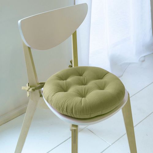 Lot de 2 Galettes Rondes Vert Pistache En Coton