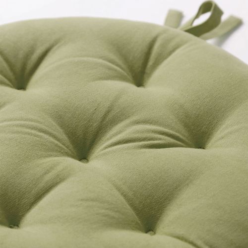 Lot de 2 Galettes Rondes Vert Pistache En Coton