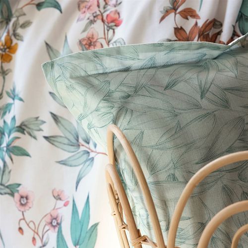 Taie Volant 63x63 Vert En Coton