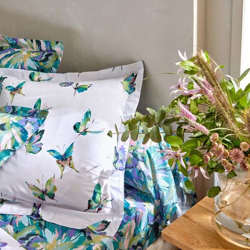 Taie Volant 63x63 Vert En Coton