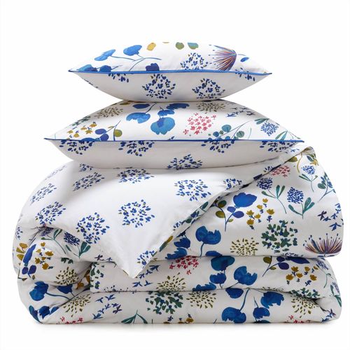 Housse De Couette 140x200 Bleu En Coton