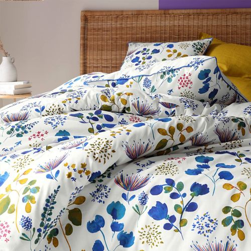 Housse De Couette 240x220 Bleu En Coton