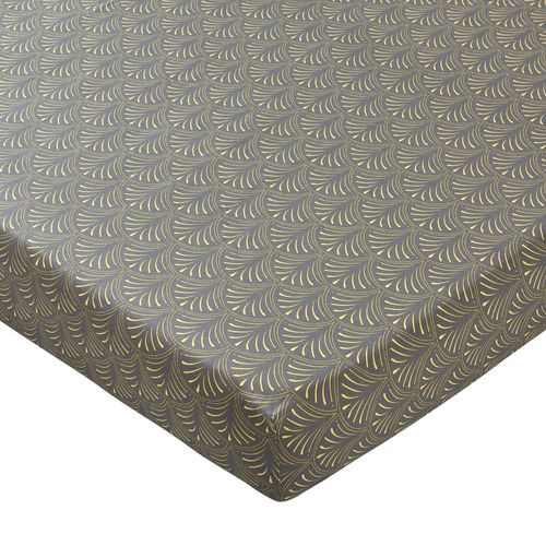 Drap-housse 160x200x28 Gris En Coton