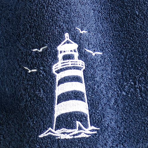 Serviette De Toilette 50x90 Bleu Marine En Coton 450 G/m²