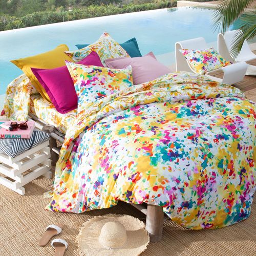 Taie Volant 65x65 Multicolore En Coton