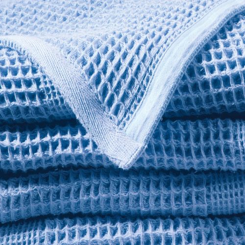 Plaid 150x150 Bleu Azur En Coton