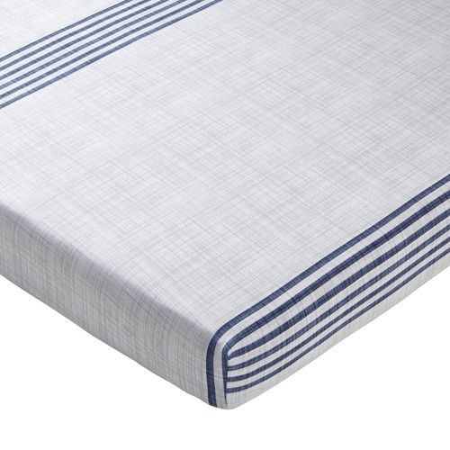 Drap-housse 90x190x28 Bleu Marine En Coton