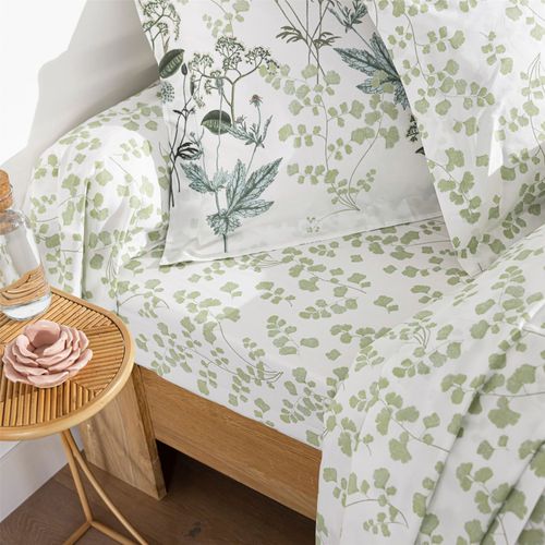 Drap-housse 90x190x28 Vert En Coton