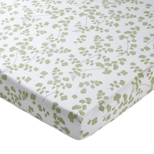 Drap-housse 90x190x28 Vert En Coton