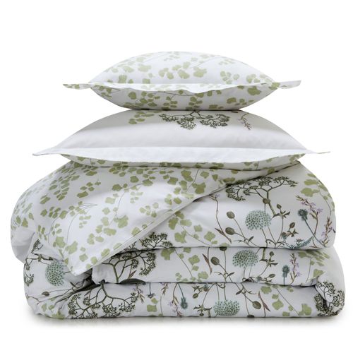 Housse De Couette 260x240 Vert En Coton