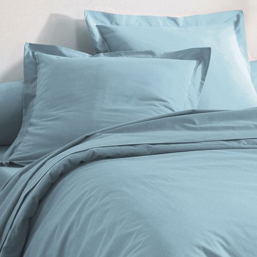 Drap-housse 160x200x28 Bleu Glacier En Coton