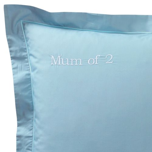 Taie Volant 50x70 Bleu Glacier En Coton