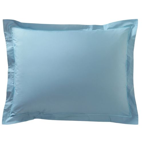 Taie Volant 63x63 Bleu Glacier En Coton