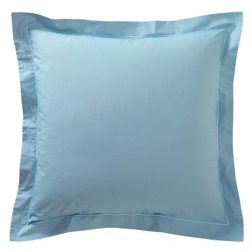 Taie Volant 63x63 Bleu Glacier En Coton