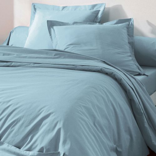 Housse De Couette 260x240 Bleu Glacier En Coton