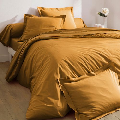 Drap-housse 160x200x28 Marron Bronze En Coton