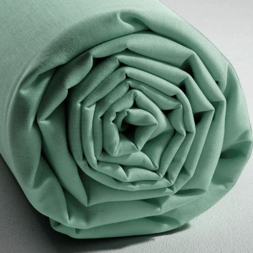 Drap-housse Tête Et Pied Reglable 140x190x28 Vert Céladon En Coton