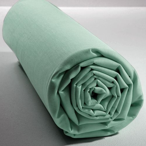 Drap-housse Tête Et Pied Reglable 140x190x28 Vert Céladon En Coton