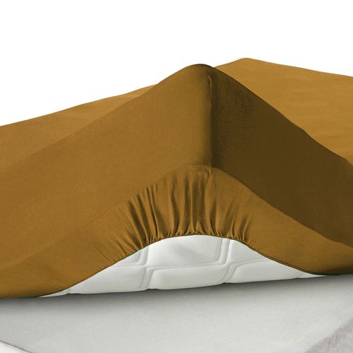 Drap-housse Grand Bonnet 90x200x32 Marron Bronze En Coton