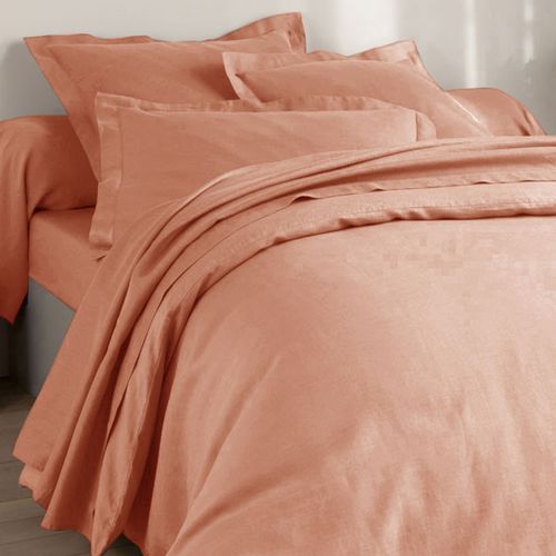 Housse De Couette 140x200 Rose Blush En Lin