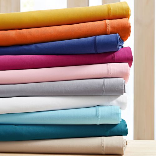 Drap-housse 120x200x28 Orange Cuivré En Coton