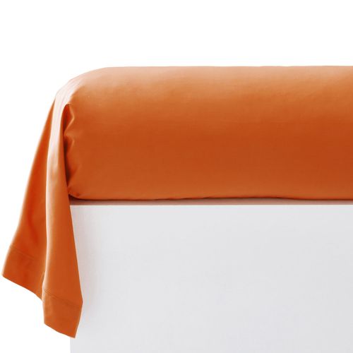 Taie Traversin 43x185 Orange Cuivré En Coton