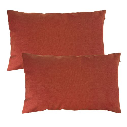 Housse De Coussin 35x60 Orange Terracotta En Coton