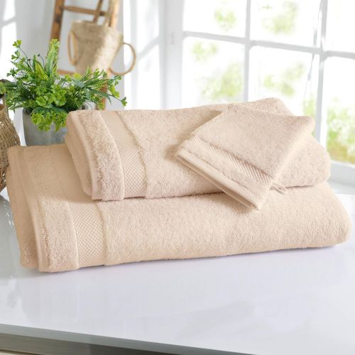 Serviette De Toilette 50x100 Beige Sable En Coton 500 G/m²