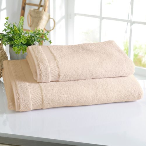 Serviette De Toilette 50x100 Beige Sable En Coton 500 G/m²