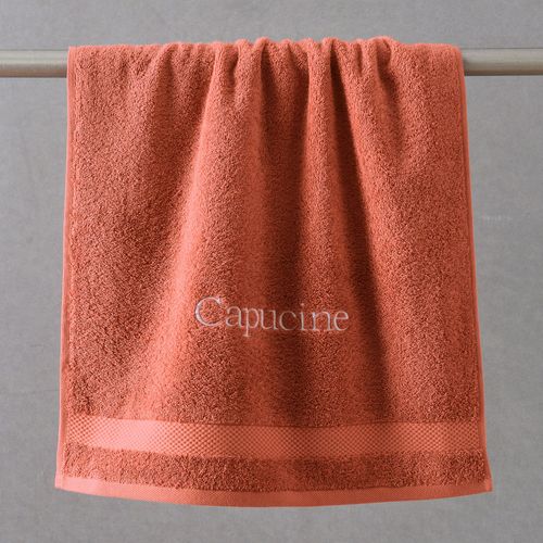 Serviette De Toilette 50x100 Orange Terracotta En Coton 500 G/m²