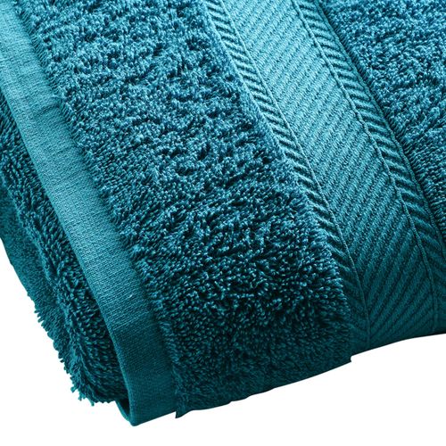 Lot De 2 Serviette De Toilette 50x100 Bleu Canard En Coton