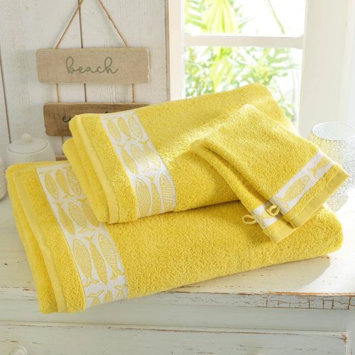 Drap De Bain 100x150 Jaune Mimosa En Coton 450 G/m²