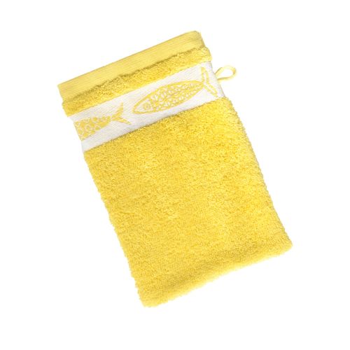 Lot De 2 Gant De Toilette 15x21 Jaune Mimosa En Coton 450 G/m²