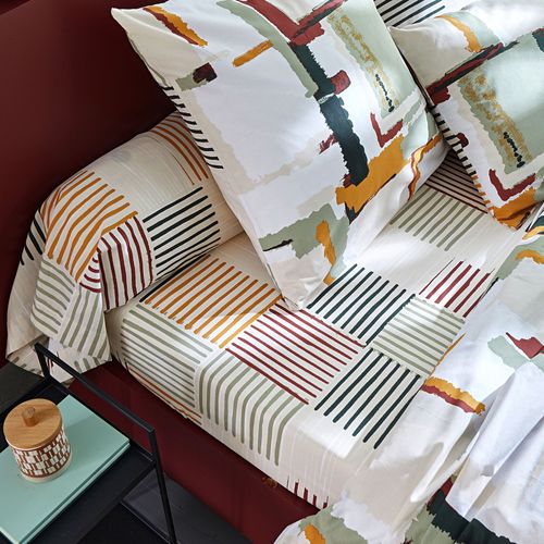 Drap-housse 160x200x28 Beige En Coton