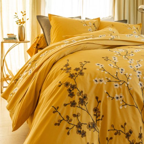 Housse De Couette 240x220 Jaune Ocre En Coton