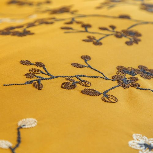 Housse De Couette 240x220 Jaune Ocre En Coton