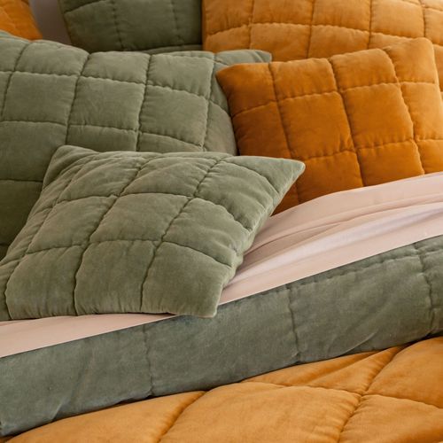 Housse D'oreiller 63x63 Vert En Coton