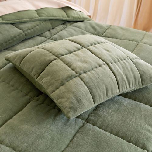 Housse De Coussin 40x40 Vert En Coton