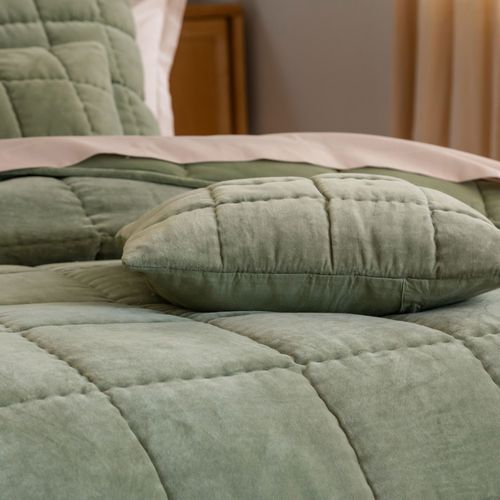 Housse De Coussin 40x40 Vert En Coton